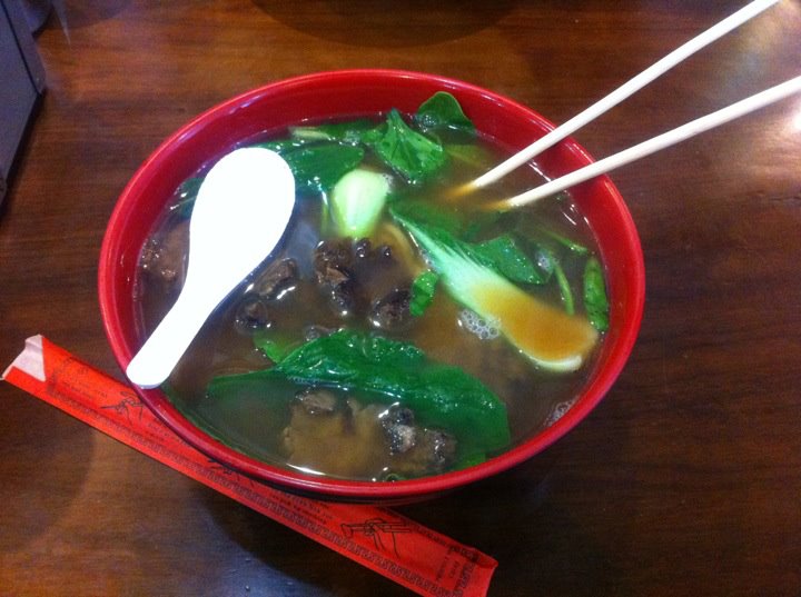 Beef noodle soup in Chinatown New York